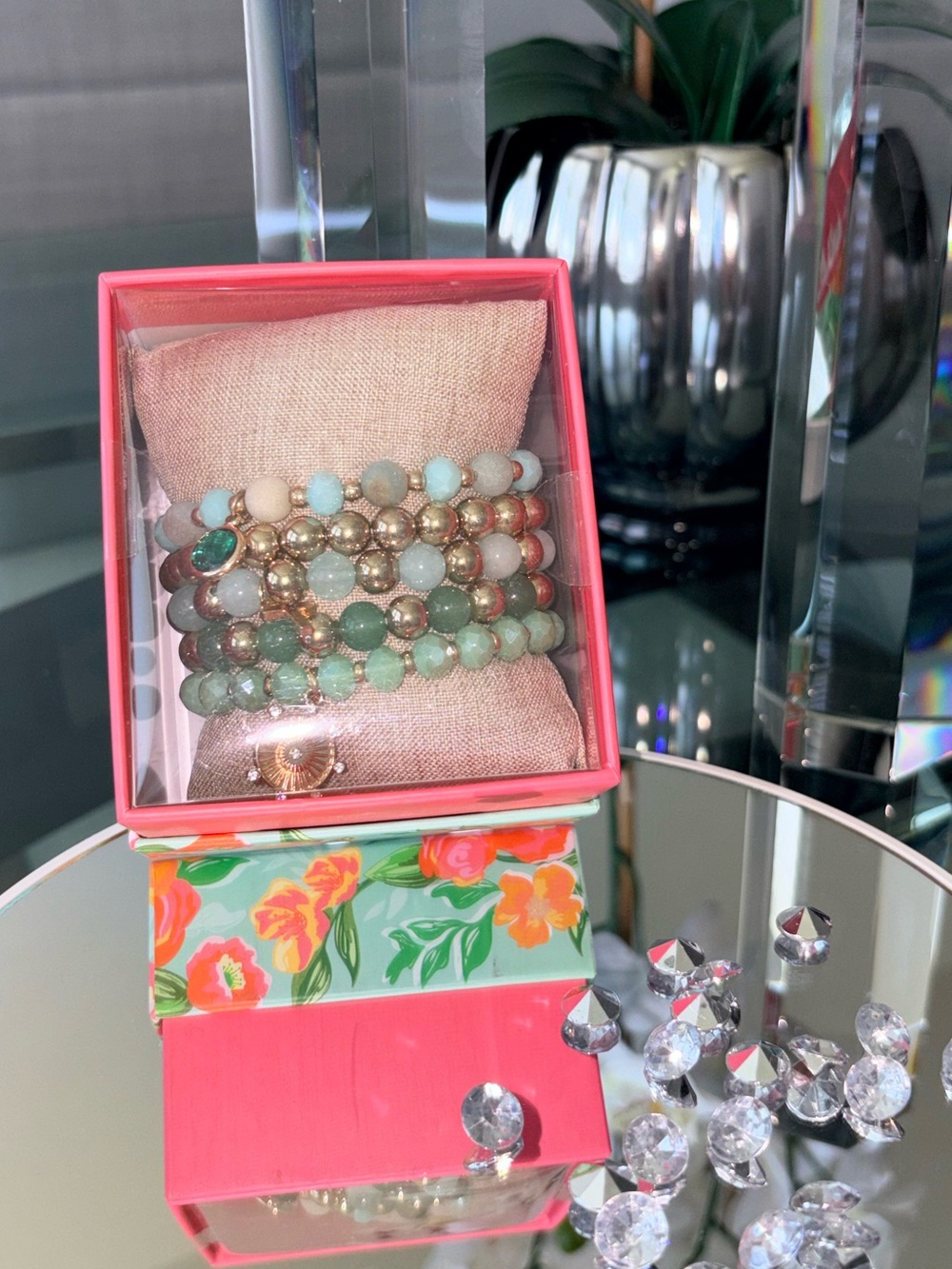 Nicole Miller Beaded Stack Bracelet Set